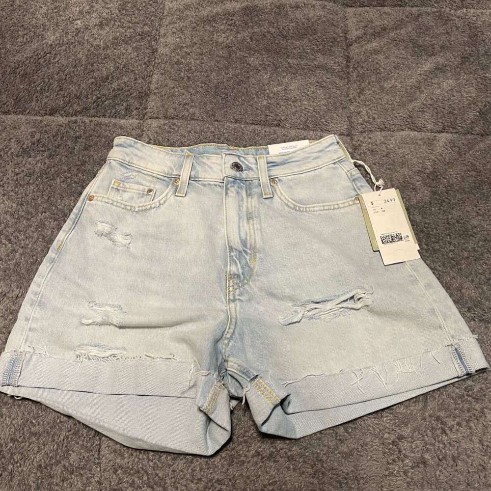 Denim “mom” shorts